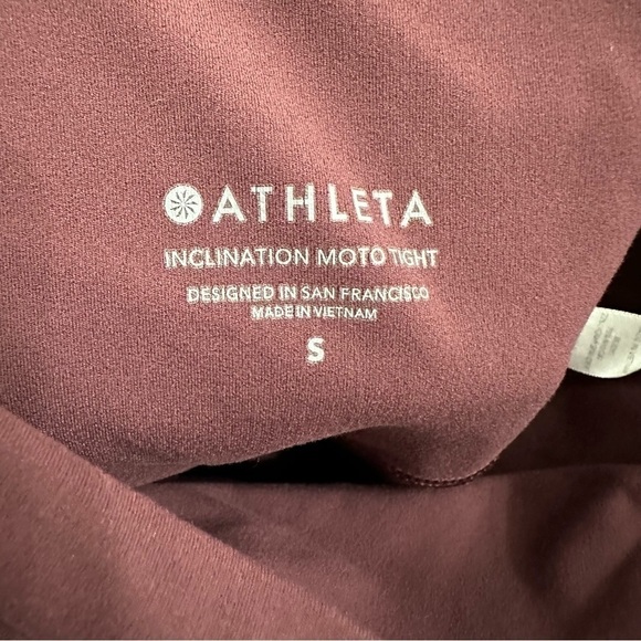 Athleta Maroon Inclination Moto Leggings side pockets Red Small - Picture 10 of 11